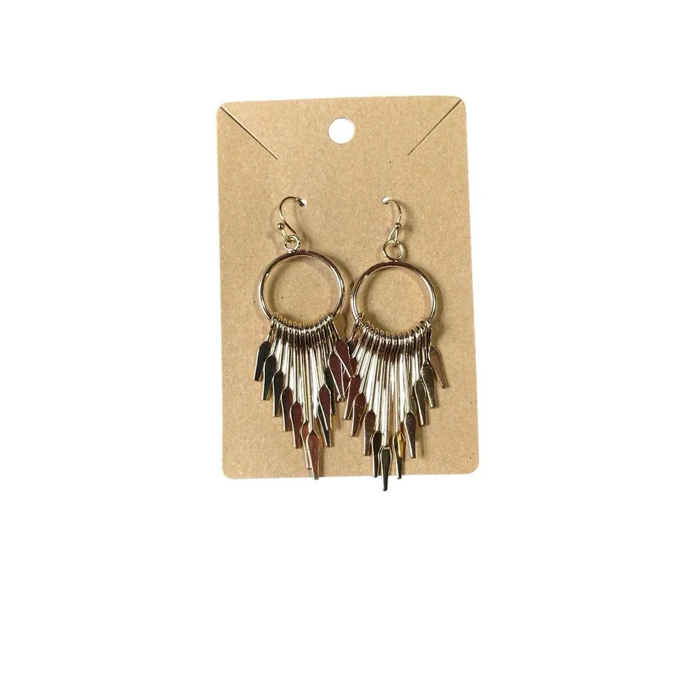 NEW novelty fashion‎ EARRINGS dangle gold retro metal